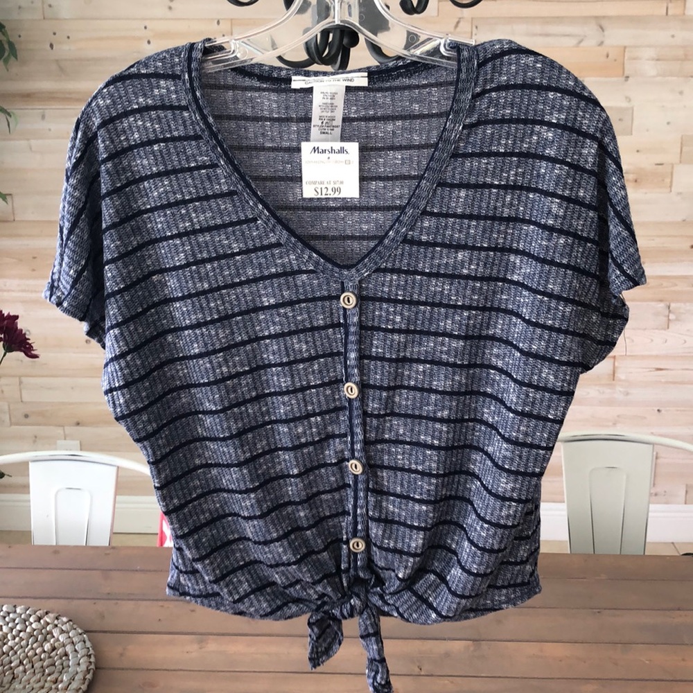 Blue stripped short sleeve top